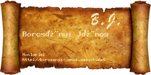 Borcsányi János névjegykártya