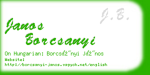 janos borcsanyi business card